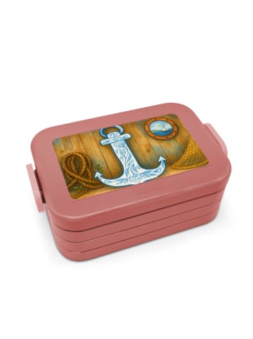 Mr. & Mrs. Panda Bentobox Anker Blau Design ohne Spruch in Rot Pastell