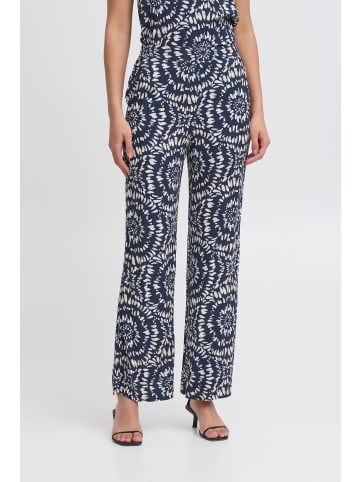 ICHI Casual Hose IHAYA Regular fit in Total Eclipse Ikat Circle