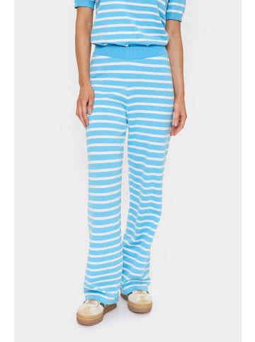 SAINT TROPEZ Casual Hose MilaSZ Gerade Passform in Ethereal Blue Ice Stripe