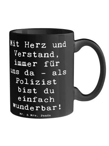 Mr. & Mrs. Panda Tasse Polizist Wunderbar mit Spruch in Schwarz