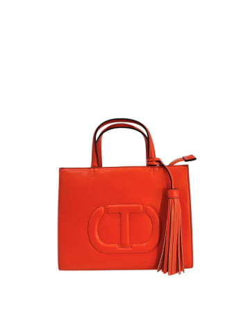 Twinset Beige Orange Kunst- Leder Damen Handtasche