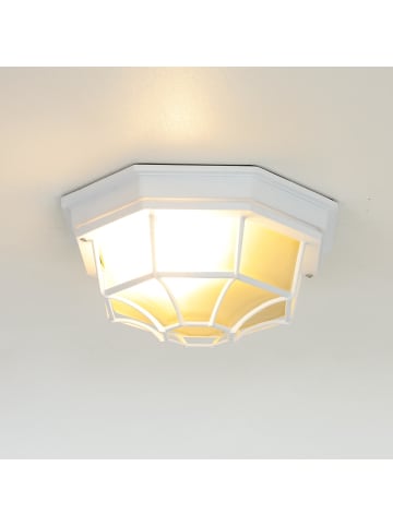 Licht-Erlebnisse Außen Deckenlampe (B)27 x (L)27 x (H)13 cm in Weiß
