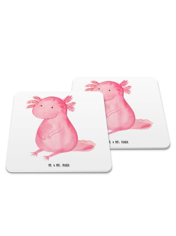 Mr. & Mrs. Panda Untersetzer Axolotl Niedlich ohne Spruch in Weiß