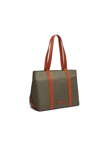 The Chesterfield Brand C38.0401 Leather Shopper Nylon Wax Pull Up Otta steel green