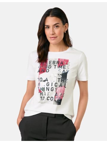 Gerry Weber T-Shirt aus Baumwolle mit Wording-Frontprint in Weiß