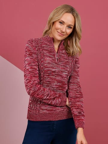 Sieh an! Langarm-Pullover in bordeaux-meliert