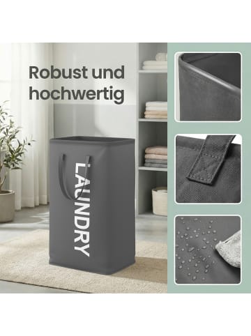 SONGMICS Wäschekorb Stowit in Grau - (B)30 x (H)68 x (T)40 cm