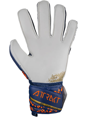 Reusch Torwarthandschuhe Attrakt Grip Junior in 4410 premium blue/gold