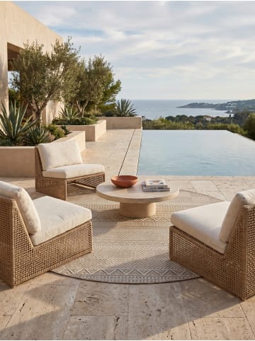 KADIMA DESIGN Outdoorteppich Boho Wetterfest UV-beständig Waschbar in Beige