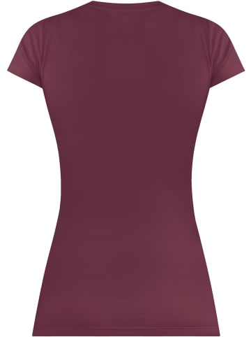 Janice 2 x Figurbetontes T-Shirt mit V-Ausschnitt Siena in Burgund