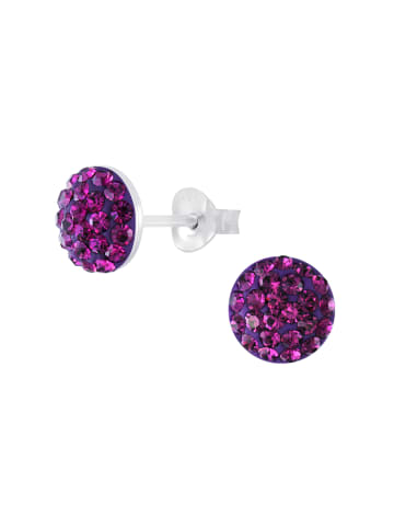 Alexander York Ohrstecker GEO Kristall rund 8 mm I amethyst in 925 Sterling Silber, 2-tlg.