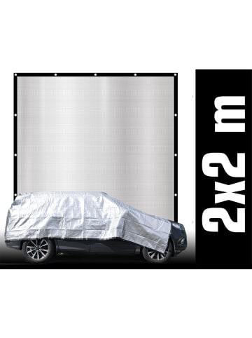AMANKA Schattennetz Sonnensegel Alu 2x2m silber