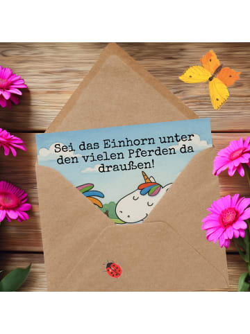 Mr. & Mrs. Panda Deluxe Karte Einhorn Stolzieren Design mit Spruch in Weiß