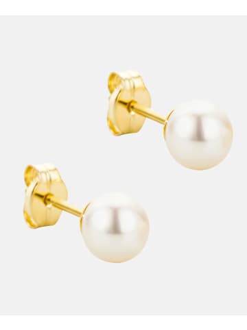 Diamant L'éternel Ohrringe aus 375 Gelbgold mit Perle