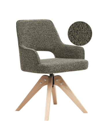 Beliani Esszimmerstuhl MORAVIA in Grün/Braun - (W) 56 x (H) 83 x (L) 66 cm