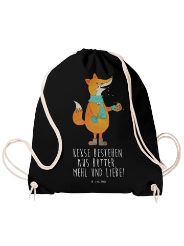 Mr. & Mrs. Panda Sportbeutel Fuchs Keks mit Spruch in Schwarz