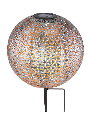 Globo lighting Solarleuchte "SOLARLEUCHTE METALL SILBERGRAU, 1XLED" in silver