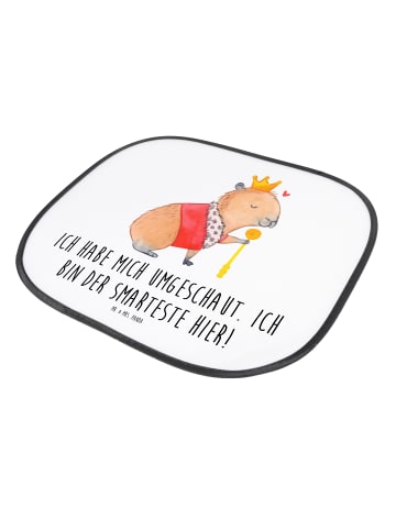 Mr. & Mrs. Panda Sonnenschutz Auto Capybara König mit Spruch in Weiß