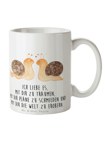 Mr. & Mrs. Panda Tasse Schnecken Liebe mit Spruch in Weiß