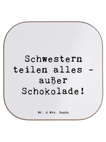 Mr. & Mrs. Panda Untersetzer Schwestern Liebe mit Spruch in Weiß