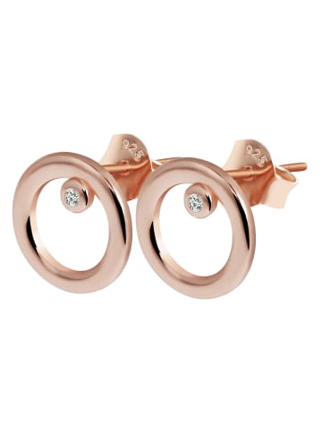 Adeliás Damen Ohrringe – Ohrstecker aus 925 Silber mit Zirkonia in gold