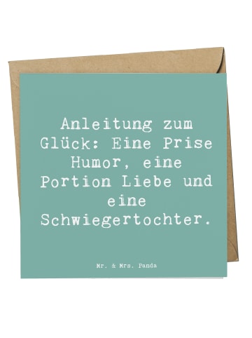 Mr. & Mrs. Panda Grußkarte Spruch Humor Liebe Schwiegertochter m... in Meeresbrise