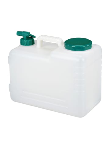relaxdays Wasserkanister in Weiß/ Grün - 15 Liter