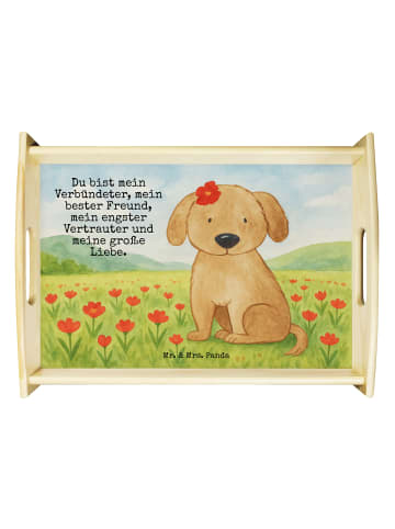 Mr. & Mrs. Panda Sofa Tablett Hund Dame Design mit Spruch in Weiß