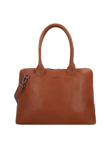 Plevier Structure Canton Schultertasche Leder 44 cm Laptopfach in cognac