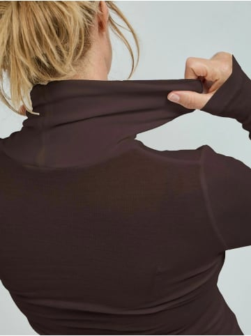 Seamless Basic Hemd Woolen Lola in Dark Brown
