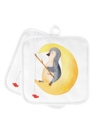 Mr. & Mrs. Panda Topflappen Pinguin Mond ohne Spruch in Weiß