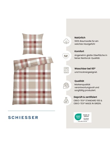 Schiesser Renforcé-Bettwäsche-Set Kris in Beige-Rot