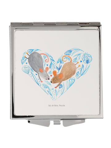 Mr. & Mrs. Panda Schminkspiegel Mäuse Herz ohne Spruch in Weiß