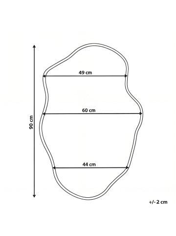 Beliani Wandspiegel MENVILLE in Braun - (W) 60 x (H) 90 x (L) 3 cm Vertikal