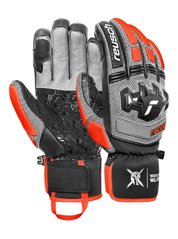 Reusch Fingerhandschuhe Worldcup Warrior SC in 7588 blck/silver/fluo red