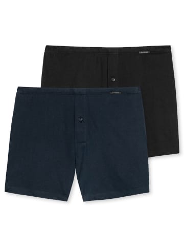 Schiesser Boxershort 2er Pack in Schwarz/Dunkelblau