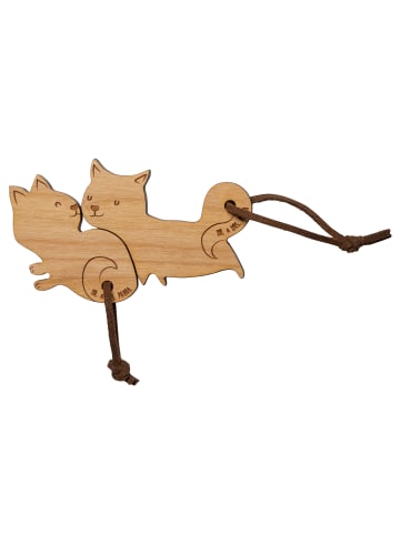 Mr. & Mrs. Panda paar schlüsselanhänger Katze Paar ohne Spruch in Braun