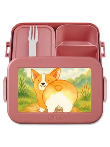 Mr. & Mrs. Panda Brotbüchse Corgi Po Design ohne Spruch in Rot Pastell
