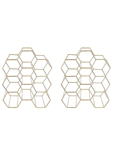 Butlers Weinregal CUBICLE 2er-Set in Gold
