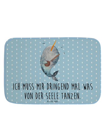 Mr. & Mrs. Panda Badteppich Narwal Gitarre mit Spruch in Blau Pastell