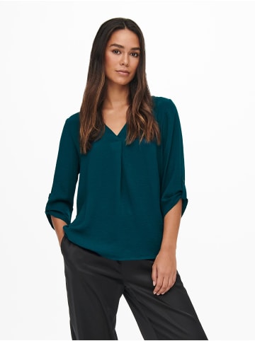 JACQUELINE de YONG Design Shirt TOP JDYDIVYA Freizeit Hemd V-Neck Bluse in Petrol