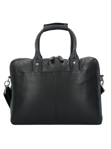Dermata Aktentasche Leder 39 cm Laptopfach schwarz