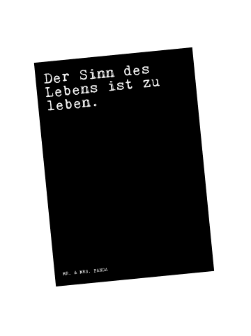 Mr. & Mrs. Panda Grußkarte Der Sinn des Lebens... mit Spruch in Schwarz