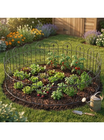 relaxdays 5 x Beeteinfassung in Schwarz - (B)44 x (H)81 cm