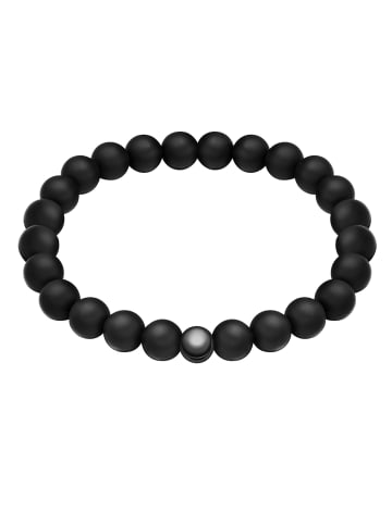 True Rebels Armband aus Edelstahl mit Onyx in schwarz
