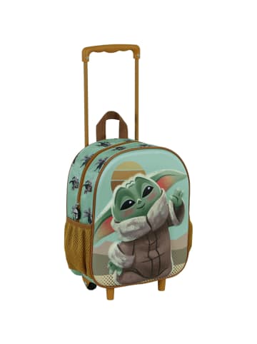 Star Wars Rucksack The Mandalorian Say Hi-Small 3D with Wheels in gruen