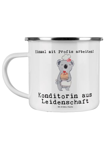 Mr. & Mrs. Panda Becher Konditorin Leidenschaft mit Spruch in Weiß