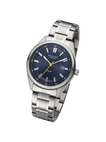 Regent Analog-Solaruhr Regent Metallarmband silber groß (ca. 40mm)