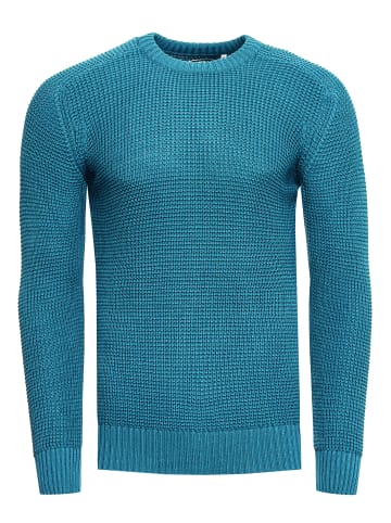 Rusty Neal Grobstrick Slim Fit Rundhals-Pullover in Petrol