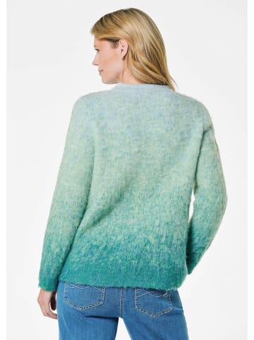 GOLDNER Kurzgröße:  Strickpullover Strickpullover in petrol / gemustert